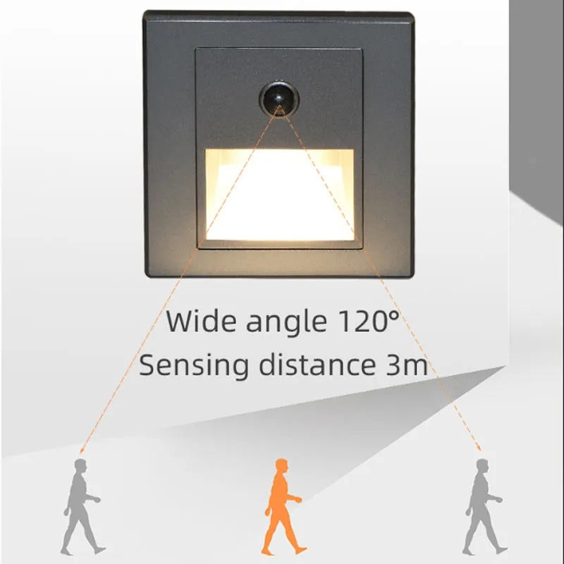 'Motion' LED Recessed Wall Light With Built-In Motion Sensor