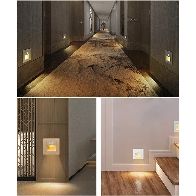 'Motion' LED Recessed Wall Light With Built-In Motion Sensor