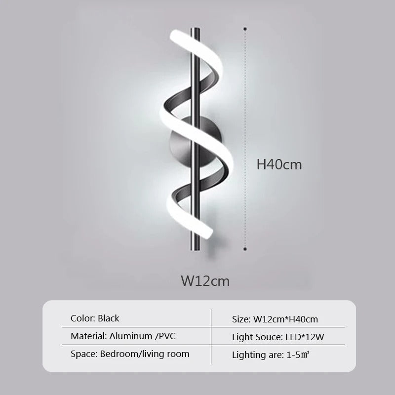 'Spiral' LED Wall Light